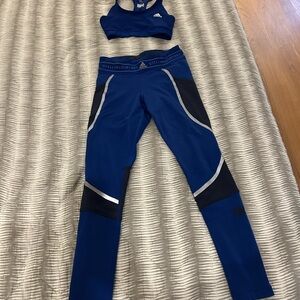 Stella McCartney x adidas 2 piece set leggings + sports bra outfit s/xs